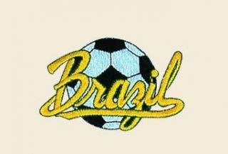 Soccer Ball Brazil Logo Embroidered Iron on or Sew on Patch Clothing