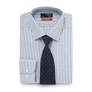 Thomas Nash Blue striped shirt with tie