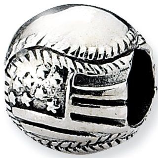 Reflection Beads Silver American Baseball Sports Bead Bead Charms Jewelry