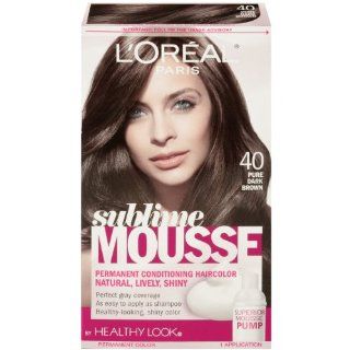 L'Oreal Paris Sublime Mousse by Healthy Look Hair Color, 40 Pure Dark Brown  Hair Color Refreshers  Beauty