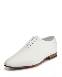 Mens Lulu Canvas Oxford Shoe, White   Saint Laurent   White (43/10.0D)