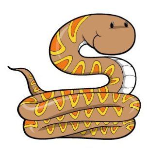 Children's Wall Decals   Brown Snake   12 inch Removable Graphics (4 same)   Prints