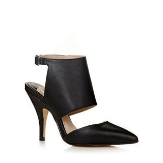 Faith Black pointed toe cut out court shoes