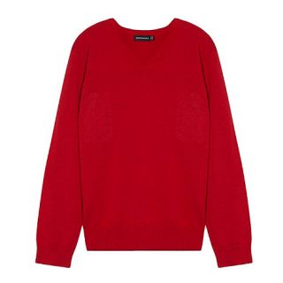 Red unisex vneck school uniform jumper