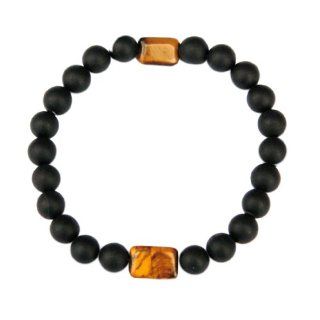Men's Tiger Eye and Black Coral Fertility Bracelet Jewelry Products Jewelry