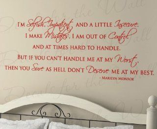 Marilyn Monroe   Inspirational Motivational Inspiring Women Girls   Wall Saying, Quote Decal, Decoration, Lettering Sticker, Adhesive Vinyl Decor Art Mural Letters   Home Decor Product