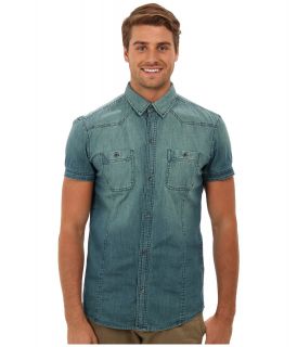 Mavi Jeans S/S Colored Shirt Mens Short Sleeve Button Up (Blue)