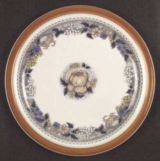 Goebel Burgund Dinner Plate, Fine China Dinnerware   Country,Rust Rim,Yellow,Blu