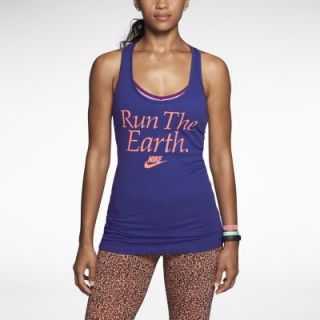 Nike Run The Earth Womens Tank Top   Deep Royal Blue