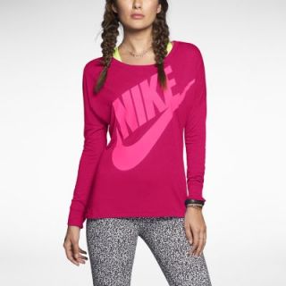 Nike Signal Long Sleeve Womens T Shirt   Fuchsia Force