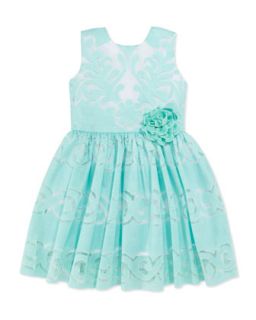 Sweet Lace Dress, Aqua, Toddler Girls 2T 3T   Halabaloo
