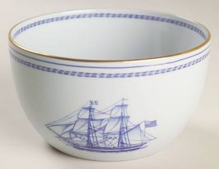 Spode Trade Winds Blue Open Rice/Sugar Bowl, Fine China Dinnerware   Blue Bands