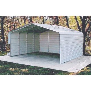 VersaTube Two Vehicle Steel Shelter   19ft.L x 20ft.W x 7 1/2ft.H 3 Sided