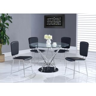 Contemporary Round Glass top Chrome Dining Table