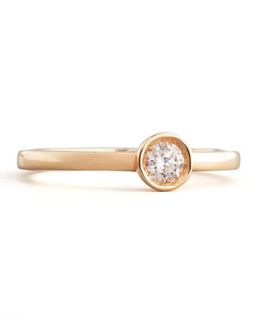 18k Rose Gold Diamond Solitaire Station Ring   Roberto Coin   Rose gold (6.5)