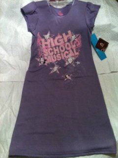 Disney Channel High School Musical Long Purple Short Sleeve Dress, on Front says 'High School Musical' wth Character's Faces in Stars   Size L/14yrs Toys & Games