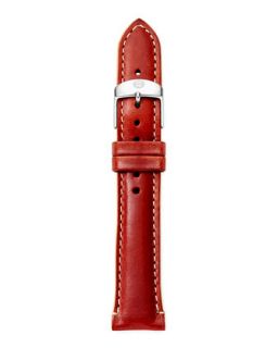 18mm Leather Watch Strap, Red/Tan   MICHELE   Red/Tan (18mm )