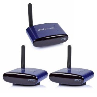 SainSonic SS 530 5.8GHz Wireless AV Sender Transmitter 2 Receivers IR Remote Audio Video *Blue* Electronics