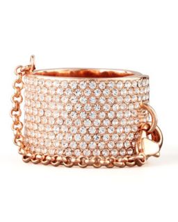 Pave Crystal Ring with Safety Chain   Eddie Borgo   Rose gold (6)