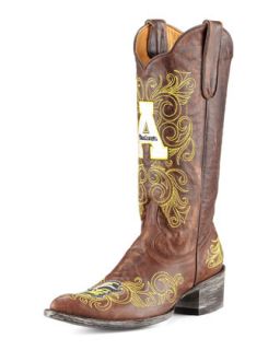 Appalachian State Tall Gameday Boots, Brass   Gameday Boot Company   Brass (38.