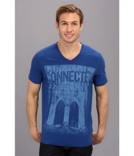 DKNY Jeans S/S Connected V Neck Tee Mens T Shirt (Blue)