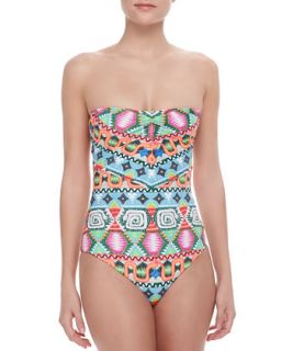 Womens Printed Strappy Back One Piece Swimsuit   Mara Hoffman   Astro dreamer