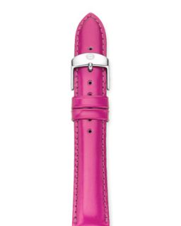 18mm Leather Watch Strap, Pink   MICHELE   Pink (18MM)