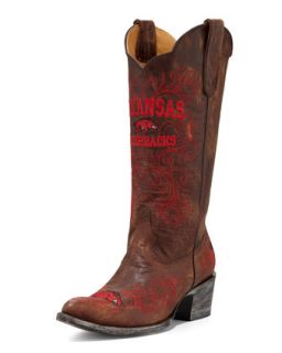 University of Arkansas Tall Gameday Boots, Brass   Gameday Boot Company   Brass