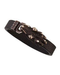 Naga Mens Dragon Head Leather Bracelet, Black   John Hardy   Black (ONE SIZE)