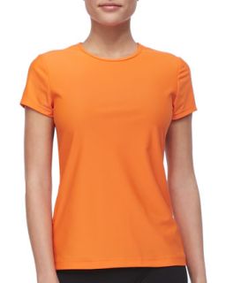 Womens UPF 50 Cut Out Swim T Shirt Cover Up   Orange (X SMALL)