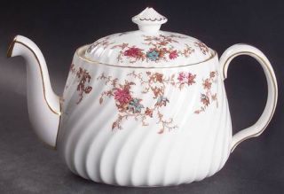 Minton Ancestral (Wreath Backstamp) Teapot & Lid, Fine China Dinnerware   Fife,