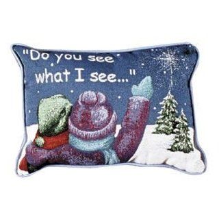 Do You See What I See Holiday Tapestry Toss Pillow   Throw Pillows