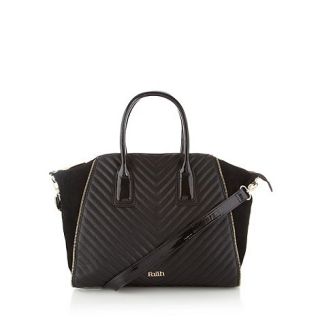 Faith Black chevron quilted winged tote bag