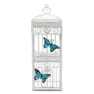Butterfly Home by Matthew Williamson Designer white birdcage tea candle holder