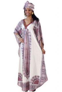 Shimmering Traditional Dashiki Style Jeweled Polyester Caftan Kaftan   Available in Several Colors (Brown) African Dresses Clothing