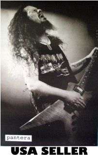 Dimebag Darrell Abbott of Pantera Black and White POSTER 23.5 X 34 Damageplan (sent FROM USA in PVC pipe)  