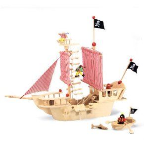 Seven Seas Plywood Pirate Ship Toys & Games