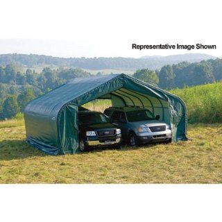 22' x 28' x 13' Peak Style Shelter Color Green  Storage Sheds  Patio, Lawn & Garden