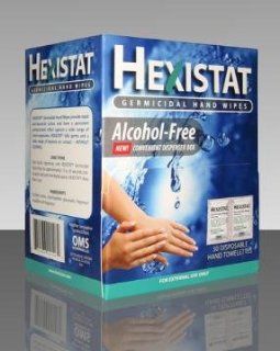 Hexistat Germicidal Hand Wipes, 8" X 6", NON Toxic, Alcohol Free, Protects hands for several hours(50 Pk) Sports & Outdoors