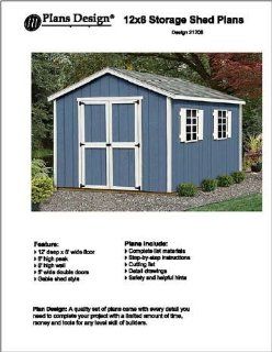 12' x 8'Classic Gable Storage Shed Project Plans  Design #21208   Woodworking Project Plans  