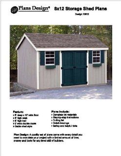 8' x 12' Gable Storage Shed Project Plans  Design #10812   Woodworking Project Plans  