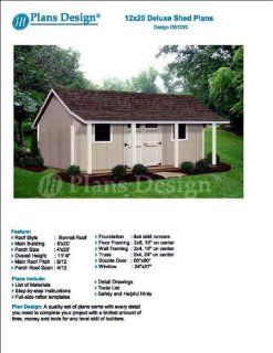 12' x 20' Storage Shed with Porch Plans for Backyard Garden   Design #P81220   Woodworking Project Plans  