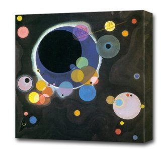 WASSILY KANDINSKY SEVERAL CIRCLES REPRODUCTION ON CANVAS W GALLERY WRAP STYLE FRAMING 24X24X1.5"   Oil Paintings