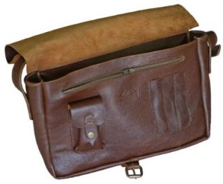 Atitlan Leather Handcrafted Brown Leather Messenger Bag Fits Laptop up to 15 Inches with Several Compartments Shoes