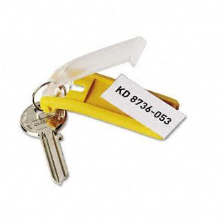 Durable Products   Durable   Key Tags for Locking Key Cabinets, Plastic, 1 1/8 x 2 3/4, Yellow, 6/Pack   Sold As 1 Pack   Tags have large, snap open label window.   Includes paper inserts for identification.   Each tag holds several keys. 