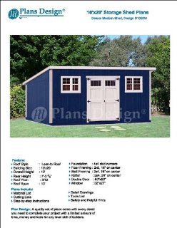 10' x 20' Deluxe Back Yard Storage Shed Project Plans / Do it yourself, Modern Roof Style Design #D1020M   Woodworking Project Plans  