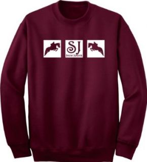 Show Jumper Squares Horse and Rider Maroon Sweatshirt Clothing