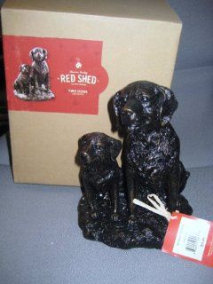 Red Shed Labrador Two Dogs Statuette   Collectible Figurines