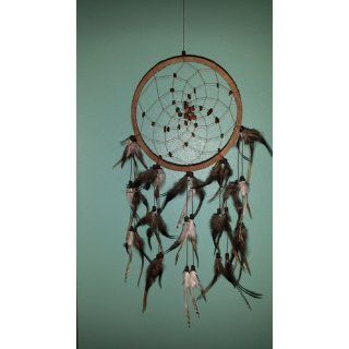 DreamCatcher ~ SPIRAL PATTERN WITH TIGER EYE ~ Approx 8.5" Diameter 25" Long   Decorative Hanging Ornaments
