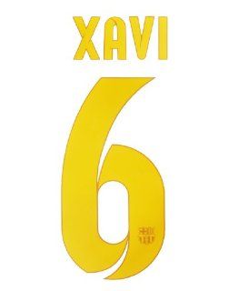 Authentic 12/13 Xavi #6 Name and Number (Barcelona Home)  Soccer Equipment Accessories  Sports & Outdoors